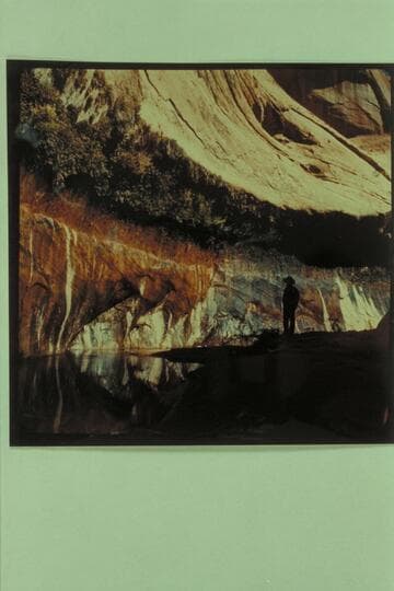 Pool 1.5 miles from the river in Forgotten Canyon showing seep springs