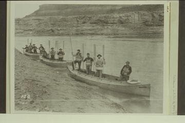 D.C.C. and P.R.R. Survey. The fleet (new boats) and crews. 2nd start. Mouth of Crescent Creek