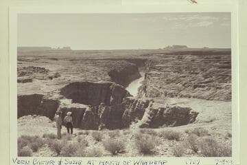 Vern Baker and Susie Reilly at mouth of Wahweap Canyon, Glen Canyon