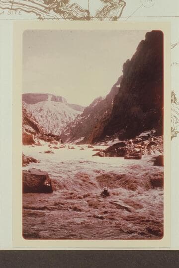 Lower end of Zoroaster Rapid with Les Jones and his boat