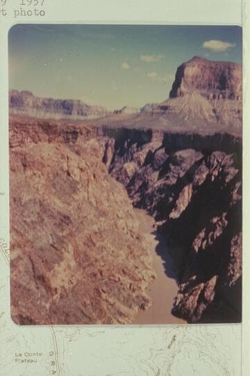 Upriver from near mouth of Turquoise Canyon. Mouths of Agate and Sapphire Canyons and Geike Peak
