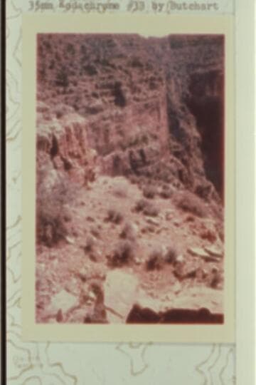 Redwall from near Shiva-Osiris saddle and on east side of tributary of Crystal Creek between Ra and Osiris. It offers no easy climbing route