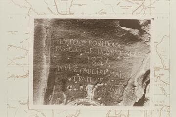Robidoux inscription at foot of Book Cliffs west of the Colorado-Utah line