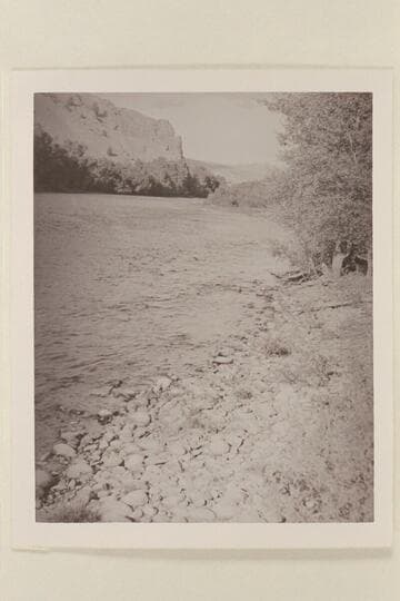 Looking upstream into "Windy Gap" above Hot Sulphur Springs, Upper Colorado River.  Photo by Leich when he was traversing this stretch in his folding kayak "Rob Roy."