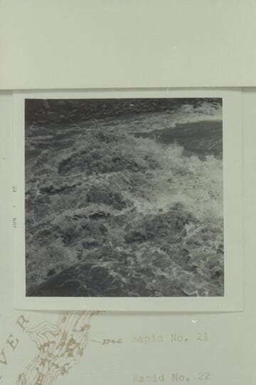 Head of Rapid 22 from left bank. From camera position a short distance below that in Bennett photo #12-18 of 1964, June