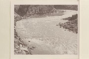 The head of Gore Canyon just above the start of the big drop.  Gore Canyon drops a maximum of 110 ft. to the mile.  Harold H. Leich went through the Canyon but portaged most of the way