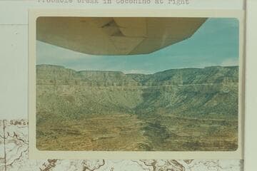 Up 127 Mile Canyon to Powell Plateau. Probable break in Coconino at right