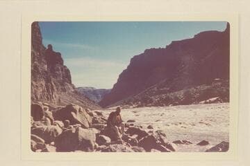 Up at Rapid No. 21 from fan at mouth of Teapot Canyon