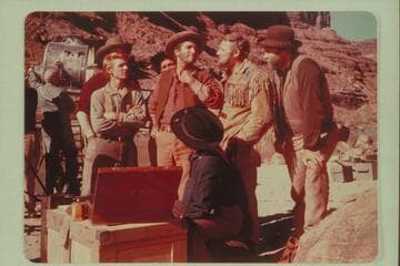 Enacting a camp sequence in the Powell story.  Below Castle Valley