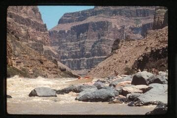 "Wee Red" heads for rocks; Vulcan Rapids