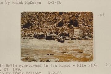 5th Rapid, Mile 210.5. Russ Campbell and Hank Dyer in the "Dixie Belle" just before the upset