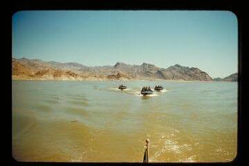 Three boats on Lake Mead