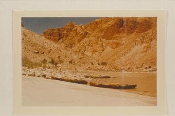 Beach at Cross Canyon, Mile 208.5.  Hermosa Formation in background