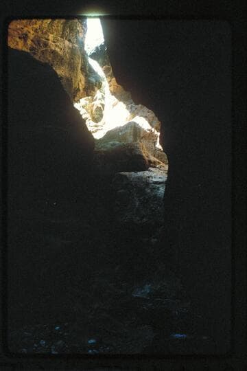 Climb through block; Travertine Creek