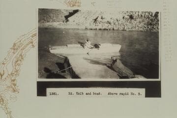 Ed Kolb in boat above Rapid #5
