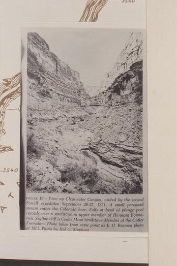 View up Clearwater Canyon, visited by the second Powell expedition 26-27, 1871