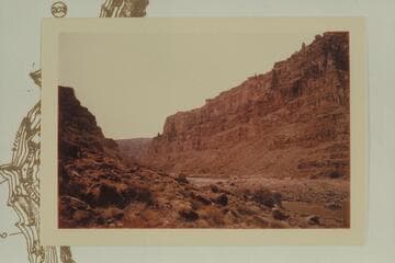 Down river from Mile 205.1 opposite Range Canyon.  A hundred feet upstream from the photographer's camera position for Nims 101