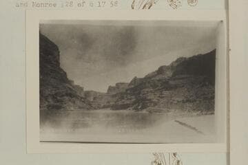 Brown-Stanton Survey, 1889. Captioned: No. 110, Railway Survey, Colorado River 1889, Narrow Canon, Up