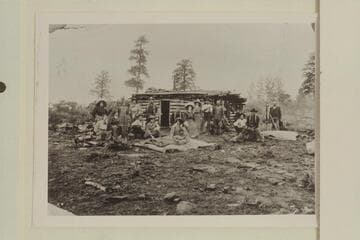 Bluff City tourists at the Cattle Camp of J. F. Adams, Elk Mountain, San Juan County, Utah. Photo from the Harshberger collection