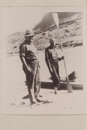 Ernest Josephine with Charles Mann and his kayak at Hite