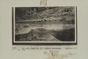Bed Rock, Rapid No. 47, looking downstream.  Panorama with No. 1444