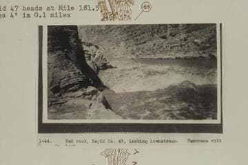 Bed rock, Rapid No. 47, looking downstream.  Panarama with No. 1445
