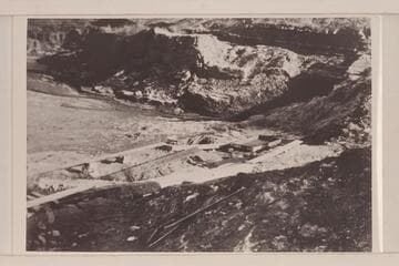Construction of dam in the Dirty Devil River just above Hanksville