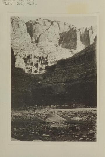 Looking from up in Dark Canyon down across Colorado River. Pathe-Bray party