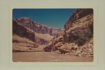D. Julien Bond. Photo made from boat. The talus at right is the point from which McCormick made his photo in 1891