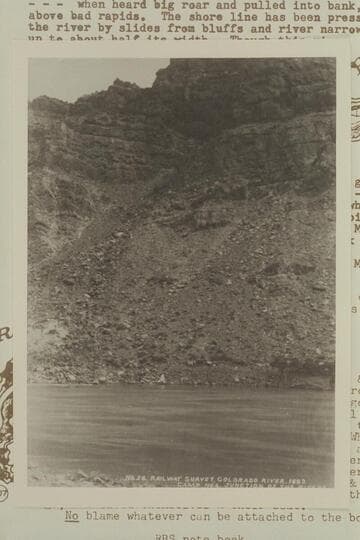 Nims photo No. 28 captioned Camp No. 6, Junction of the Rivers.  Railway Survey, Colorado River, 1889