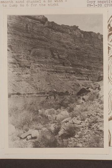 Start of the survey on the left bank at the mouth of the Grand River.  Sta. 8489+50.  Brown-Stanton party