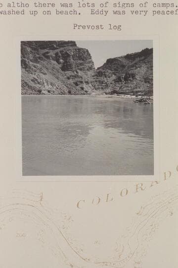 The eddy at Mile 206.8. The boat party stopped for lunch at this point and reported no violence in the eddy. Gauge was around 10,000