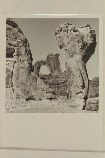 Pegasus Arch and the mushroom. Kent Frost stands at right center