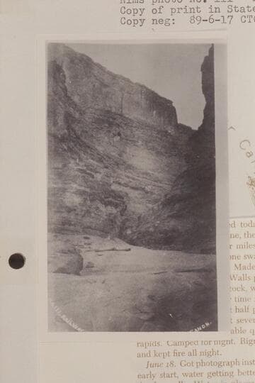 Mouth of Clearwater Canyon at Mile 191.95 RB- Cataract Canyon. Railway Survey, Colorado River, 1889