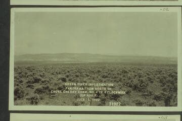 Green River Investigation. Panorama from north of Choke Cherry Draw, towards Flaming Gorge