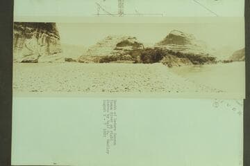 [Print from a stereo:]  Mouth of Lodore Canyon; Yampa River on right