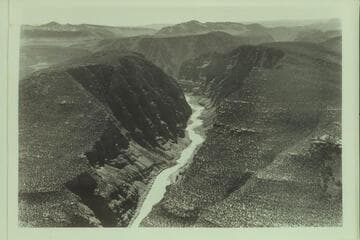 Down Canyon of Lodore from over Pot Creek; Dinosaur National  Monument