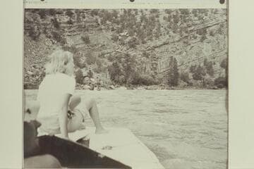 Shirl rides the stern in Red Canyon