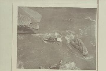 One of Reynolds' small lake boats at Ashley Falls. The water is very low