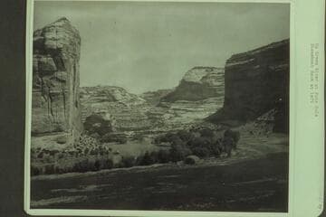 Up Green River at Pats Hole; Steamboat Rock at left.  Green River area