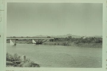 The Colorado River near Yuma.  Down from West Yuma Hills to railroad bridge