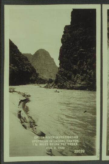 Green River Investigation:  Upstream in Ladore Canyon, 1 1/4 Miles below Pot Creek