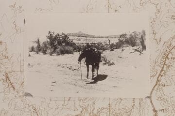 Teapot Rock from near head of Teapot Canyon. The horse is Captain