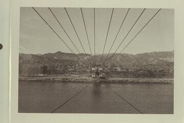 Searchlight Ferry; approximately 15 miles east of Searchlight, Nevada.  Site now covered by Lake Mojave.  Print from Lake Mead Recreational Area