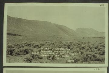 Green River Investigation. Panorama from north of Choke Cherry Draw, towards Flaming Gorge