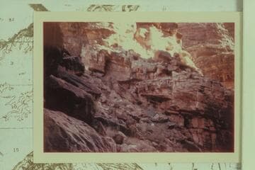 Norvel Johnson (upper center) in the pass through Coconino. Hot Na Na Canyon