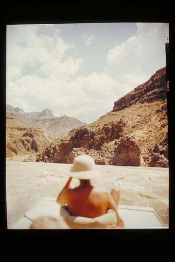 Margaret Marston on stern of the "Joan"