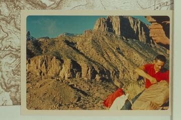 Dry camp opposite Marion Point which is upper right. Hayden Peak at upper left margin