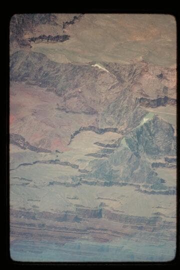 Down Grand Canyon from over Plateau Point. Horn Creek Rapid in middle distance