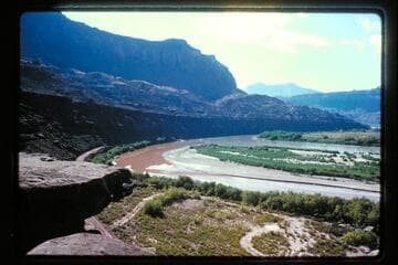 Down to Hite Ferry from the ruin